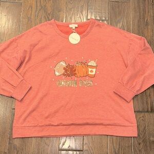 Chenault Autumn Days graphic Fall Sweater size 2X new with tags